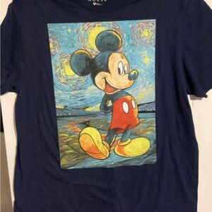 Disney Mickey Mouse Starry Night women’s Large  T-Shirt - Navy